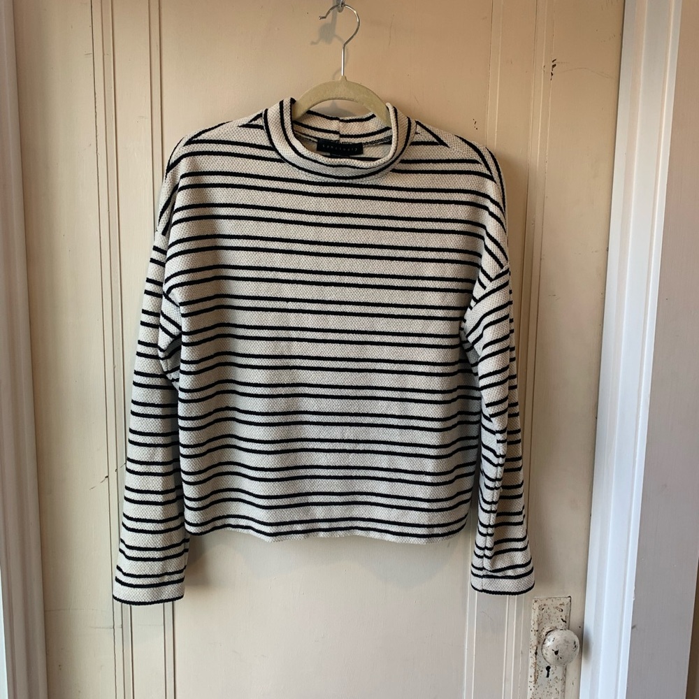 Sanctuary Striped Mock Sweatshirt